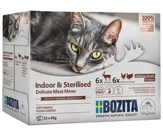 BOZITA sterilised pieces in sauce with meat multibox - wet cat food -12 x 85g