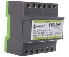 Breve 16012-9906 Vienfazis modulinis transformatorius PSS 80N 80VA 230/12V /skirtas bėgeliui/ 16012-9906