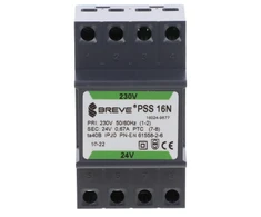 BREVE 1 fazis transformatorius PSS 16N 16VA 230/24V /montuojamas ant bėgio/ 16024-9877