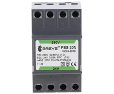 Breve 16024-9878 Modulinis transformatorius PSS 20N 230/24V 20VA 0,86A DIN bėgiui 16024-9878