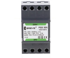 Breve 16024-9879 Modulinis transformatorius PSS 30N 230/24V 30VA 1,25A DIN bėgiui 16024-9879