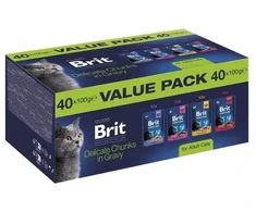BRIT Premium by Nature Value pack Adult Box – šlapias kačių maistas – 40x100g