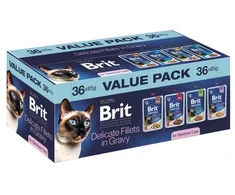 BRIT Premium by Nature Delicate fillets in gravy Sterilised Box – šlapias kačių maistas – 36x85g