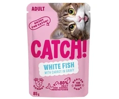 CTH CATCH Baltas fish and carrot in gravy – šlapias kačių maistas – 85g