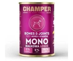 Šunų maistas - CHAMPER kaulai ir sąnariai lašišos drėgnas maistas 400g