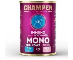 Šunų maistas - CHAMPER Immuno lašišų drėgnas maistas 400g begrūdis be glitimo