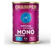 Šunų maistas - CHAMPER Immuno jautiena drėgnas begrūdis 400g