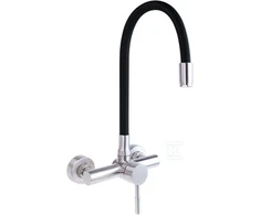 Sieninis virtuvinis maišytuvas Deante Luno BOC_B800, Juodas/Brushed steel