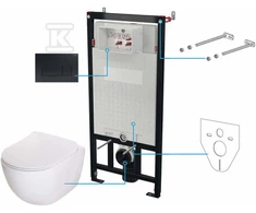 Potinkinis WC komplektas Deante Peonia 6in1, CDEN6ZPW, Baltas/Nero