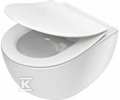 Klozetas Deante Peonia Rimless su lėtai nusileidžiančiu Slim dangčiu, Baltas