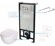 Potinkinis WC komplektas Deante Peonia 6in1, CDEA6ZPW, Baltas/Bianco