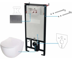 Potinkinis WC komplektas Deante Peonia 6in1, CDET6ZPW, Baltas/Titanium