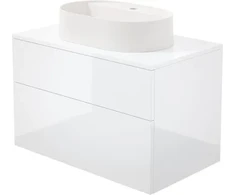 Deante Prizma spintelė su granitiniu praustuvu, 80x52x47 cm + 55x35 cm, Baltas gloss + Alabaster (SD6B8SAU6B)