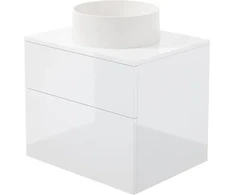 Deante Prizma spintelė su granitiniu praustuvu, 60x52x47 cm + 36 cm, Baltas gloss + Alabaster (SD6B6SAU4S)