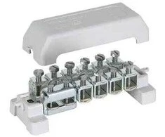 Dehn K12 potencialų išlyginimo šyna 10 gnybtų 2,5–95 mm2 arba 10 mm 1 gnybtas plokščiam 30x4 mm Cu/gal Sn 563200