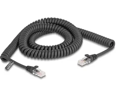 DeLOCK Spiralny kabelis RJ45 męski na męski Cat.5e 3 m juoda