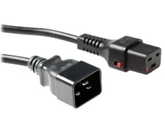 Maitinimo kabelis Digitus IEC LOCK 3x1.5mm2 IEC C20 tiesus/IEC C19 tiesus M/F 3m juodas (IEC-PC1286)