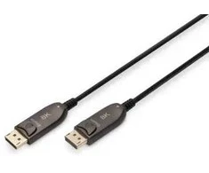 Digitus DP/DP M/M kabelis, juodas, 10 m, DisplayPort 1.4 hibridinis AOC 8K 60Hz UHD