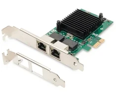 DIGITUS KARTA SIECIOWA PCIE su laidu 2X RJ45 GIGABIT 10/100/1000MBPS LOW PROFILE DN-10132