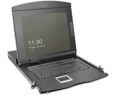 Digitus Konsolė modularna KVM 19'' HD TFT, 1 port VGA, touchpad, klaviatūra GE, juoda