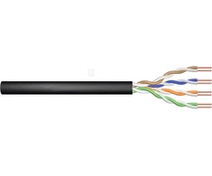 Digitus Professional Digitus Elektroninis instaliacijos kabelis DGITUS Cat.5E, U / UTP, Fca, viela, AWG24 / 1, PE, 100m, juoda