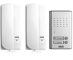 Eura EURA ADP- 47A3 DOPIO interphone - sidabro, dviejų šeimos, laisvų rankų, 2 įvesties paslaugos