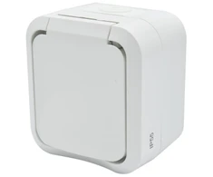 Duwi 60224 Vieno paviršiaus montuojamas lizdas su įžeminimu Aqua Pro IP55 baltas 60224