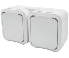 Duwi 60225 Aqua Pro IP55 ant paviršiaus montuojamas dvigubas lizdas su įžeminimu, baltas, 60225