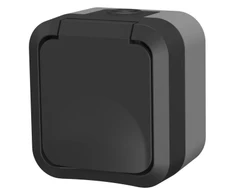 Duwi 60324 Vieno paviršiaus montuojamas lizdas su įžeminimu Aqua Pro IP55 grafito pilka 60324