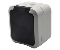 Duwi 60328 Vieno paviršiaus montuojamas lizdas su įžeminimu Aqua Pro IP55 baltas dūmų sklendė / 60328