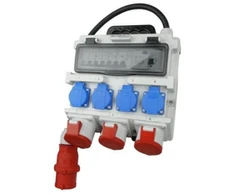 DV-7266-D Statybinė skirstomoji įranga TR-S/FI 32A 2x16A 4x230V SKH Schuko Doktorvolt 7266