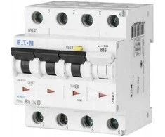 Eaton 170999 Kombinuotas grandinės pertraukiklis 3P+N C16A 0,03A tipas A 6kA serija FRBm6 FRBM6-C16/3N/003-A 170999