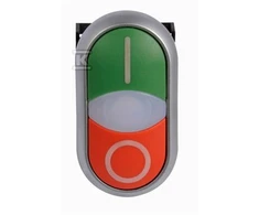Eaton Dvivietis baltas / juodas / 0-1 mygtukas su apšvietimu M22-DDLM-WS-X1 / X0 (284832)