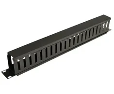 Tinklo terminalas Eaton Tripp Lite Rack Enclosure Horizontal Cable Manager (finger duct) 1URM - Rack kabelių valdymo kabelių kanalas su dangteliu - Juodas - 1U - 48,3 cm (19'')