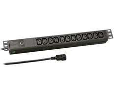 EFB Elektronik EK631CC.1 rozdzielacz zasilania PDU 12 x gniazdo jungiama į tinklą 1U Juodas