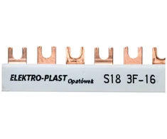 Elektro-Plast Prijungimo geležinkelis 3P 80A 16mm2 šakutė 18mod. 3F S18 3F -10 (45.318)