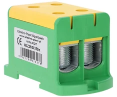 Elektro Plast 48.217 Paskirstymo blokas-šakos 2x1 polių AL/CU 35-150mm2 geltonai žalias plokščias montavimas ir TH bėgelis WLZ35/2x150/su 48.217