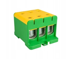 Elektro Plast 48.3152 3 polių paskirstymo-šakos blokas AL/CU 3x150mm2 žalias plokščias montavimas ir TH bėgelis WLZ35/3x150/su 48.3152