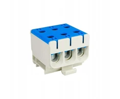 Elektro Plast 48.335 3 polių paskirstymo-šakos blokas AL/CU 3x35mm2 mėlynas plokščias montavimas ir TH bėgis WLZ35/3x35/n 48.335