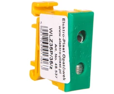 Elektro Plast 48.537 1 polių skirstomasis-šakos blokas AL/CU 2.5-35mm2 geltona ir-žalia plokščias montavimas ir TH bėgis WLZ35P/35/su 48.537