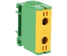 Elektro Plast 48.552 1 polių paskirstymo-šakos blokas AL/CU 2.5-50mm2 geltona ir-žalia plokščias montavimas ir TH bėgis WLZ35P/50/su 48.552