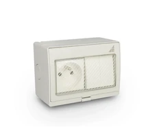 Elektro-Plast Vienas lizdas + dvigubas ant paviršiaus montuojamas jungiklis GPW2N IP55 AQUA55 55.29