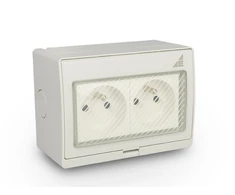 Elektro-Plast Dvigubas paviršius montuojamas lizdas G2N IP55 AQUA55 55.35