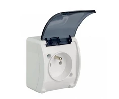 Elektro-Plast Koala vienas lizdas be IP44 n/t baltas su dūmų sklende (61.376)
