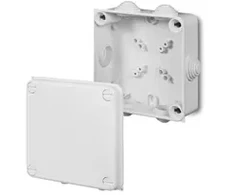 Elektro Plast Nasielsk 0233-02 Hermetiška dėžutė be išvado PK-4 135x135x65mm su gnybtu 5x16mm2 IP55 balta 0233-02