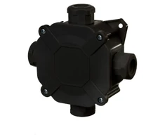 Elektro Plast Nasielsk 0298-09 Hermetiška virštinkinė dėžutė, 75X75X33, su įdėklu 5x4/IP67/PG16, juoda, 0298-09