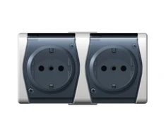 Dvivietis kištukinis lizdas ELEKTRO-PLAST HERMES2, IP44