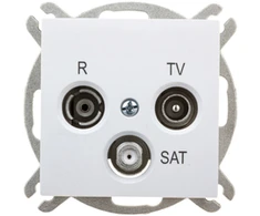 Elektro Plast Nasielsk 1453-10 Sentia RD/TV/SAT antenos lizdo antgalis be rėmelio IP20 baltas 1453-10