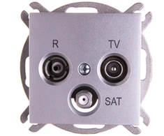 Elektro Plast Nasielsk 1453-56 Sentia Lizdas antenos RD/TV/SAT end sidabrinė polish 1453-56