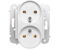 Elektro Plast Nasielsk Elektro-Plast Dvivietis lizdas Carla 2x2P + Z su / U, baltas (1743- 10)